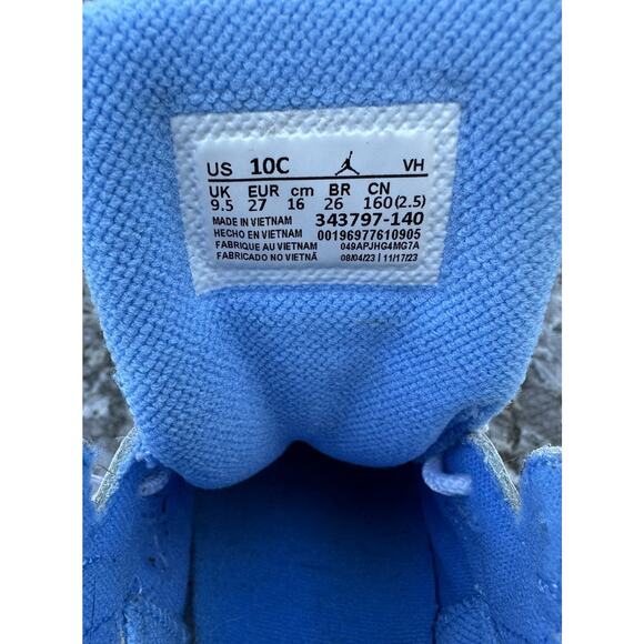 Nike TD Size US 10C Air Jordan True Flight White/Blue 343797-140 - Picture 9 of 12